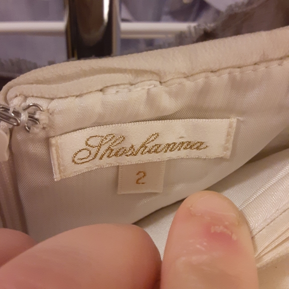 Shoshanna beaded front strapless ivory dress sz2 - Picture 2 of 12